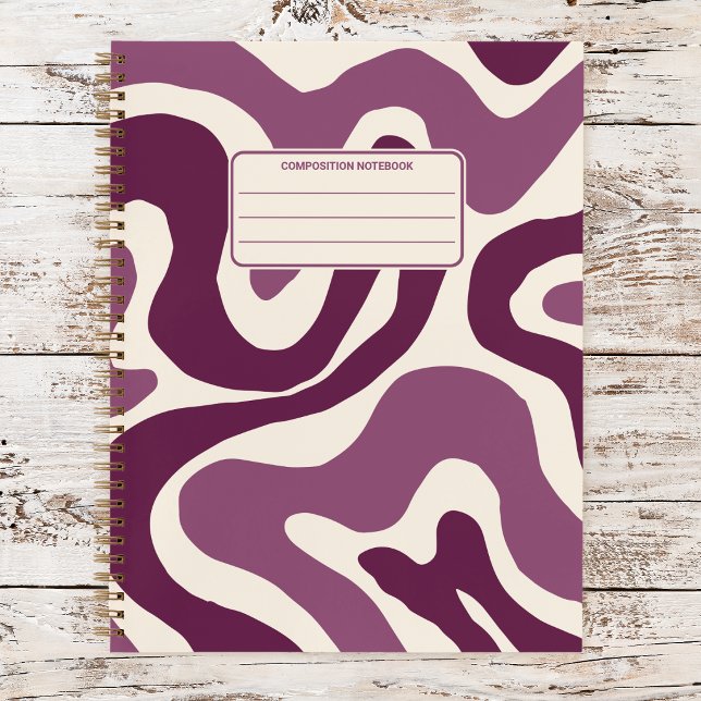 Retro Groovy Wavy Liquid Swirl Pattern Composition Notebook (Creator Uploaded)