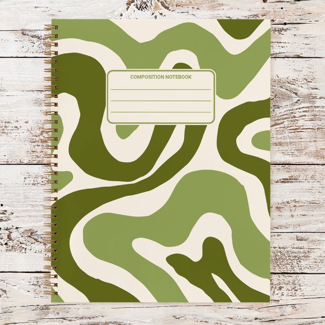 Retro Groovy Wavy Liquid Swirl Pattern Composition Notebook (Creator Uploaded)
