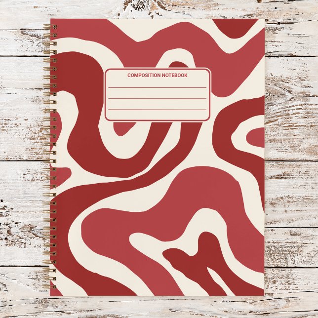 Retro Groovy Wavy Liquid Swirl Pattern Composition Notebook (Creator Uploaded)