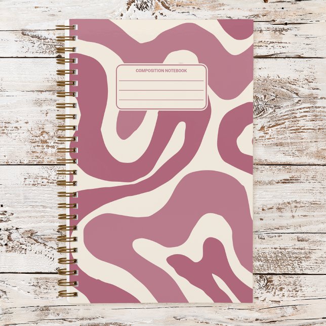 Retro Groovy Wavy Liquid Swirl Pattern Composition Notebook (Creator Uploaded)
