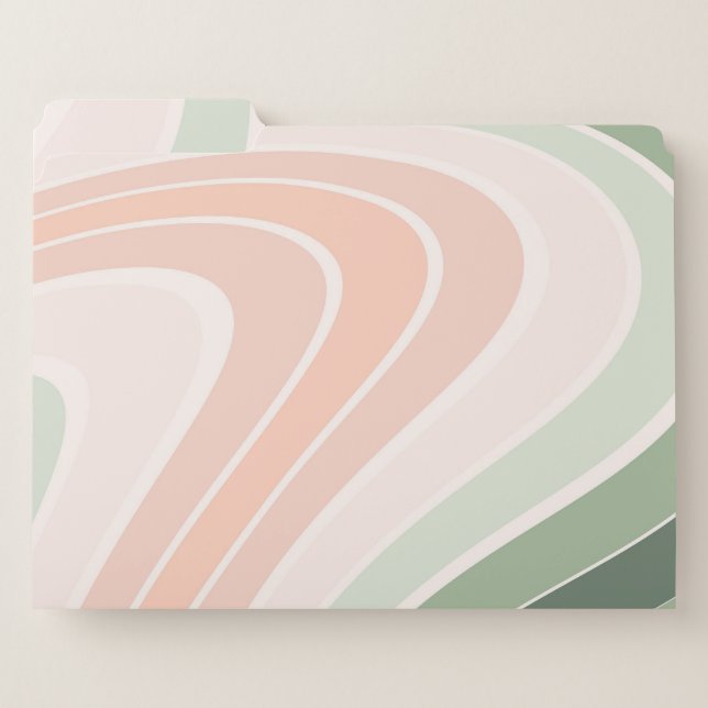 Retro Groovy Wavy Pattern File Folder (Front Left)