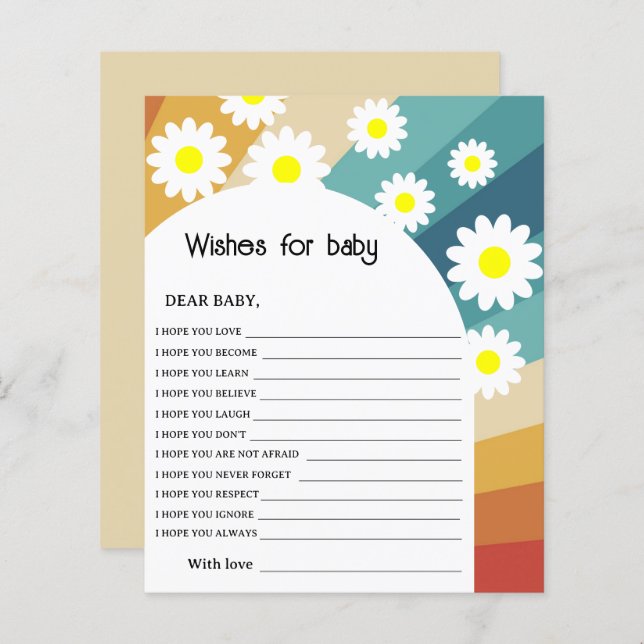 Retro Groovy - Wishes for baby (Front/Back)