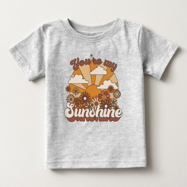 Retro Groovy | You're my Sunshine Baby T-Shirt (Front)