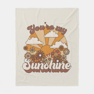 Retro Groovy   You're my Sunshine Fleece Blanket