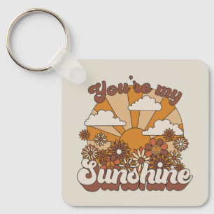 Retro Groovy   You're my Sunshine Keychain