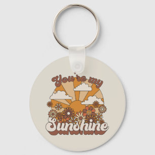 Retro Groovy   You're my Sunshine Keychain