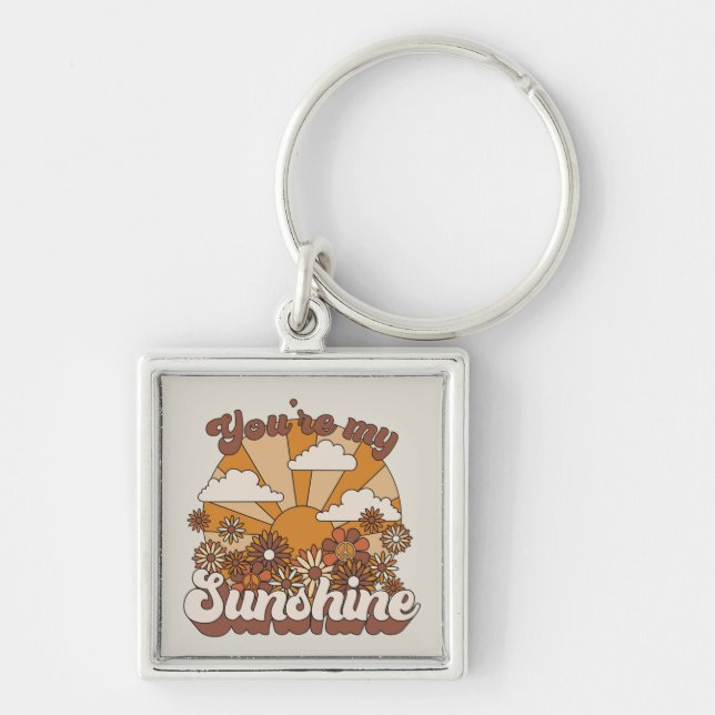 Retro Groovy | You're my Sunshine Keychain (Front)