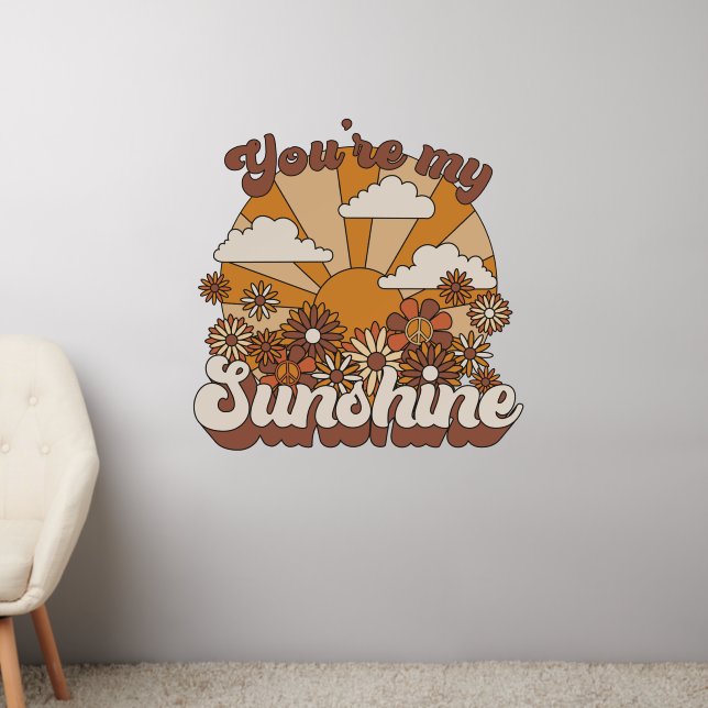 Retro Groovy | You're my Sunshine Wall Decal (Living Room 2)