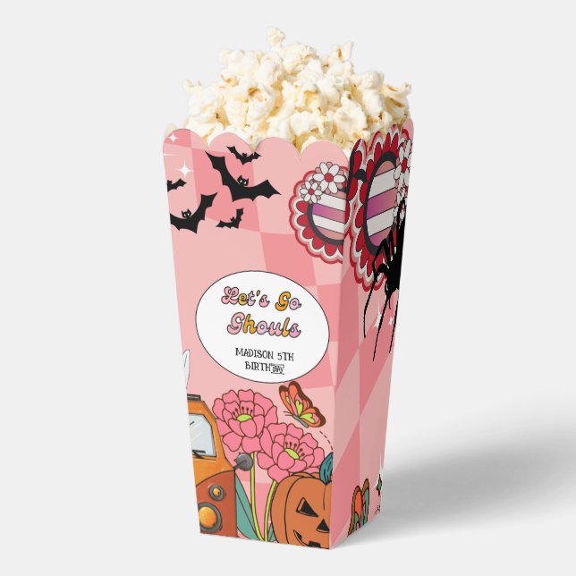  Retro Grooy Let's go ghoul Halloween Birthday Favor Boxes (Popped)