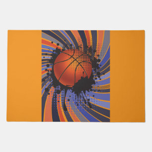 Retro Grunge Basketball Abstract Urban Sports Doormat