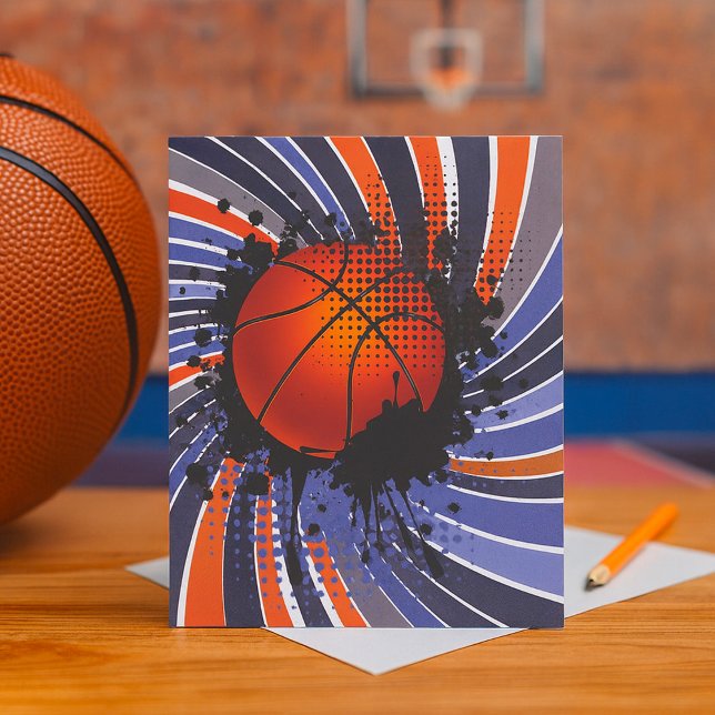 Retro Grunge Basketball Abstract Urban Sports Invitation (Creator Uploaded)
