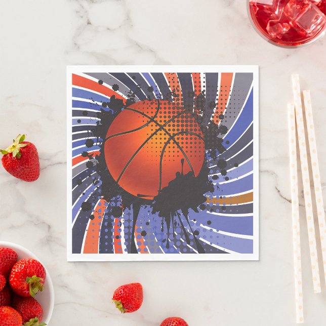 Retro Grunge Basketball Abstract Urban Sports Napkins (Creator Uploaded)