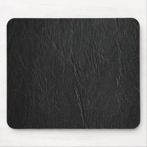 Retro Grunge Black Leather Custom Mouse Pad