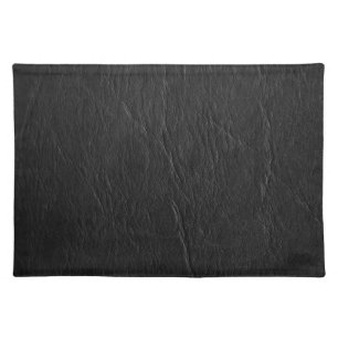 Retro Grunge Black Leather Custom Placemat