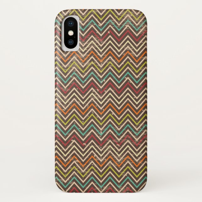 Retro Grunge Chevron Pattern Case-Mate iPhone Case (Back)