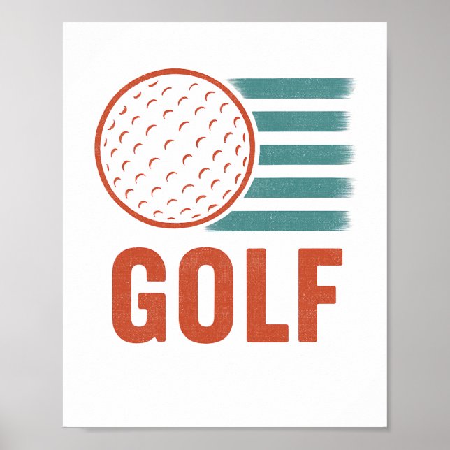 Retro Grunge Golf Poster (Front)