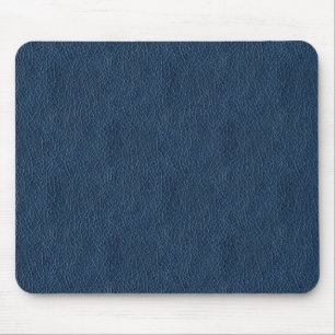 Retro Grunge Navy Blue Leather Custom Mouse Pad