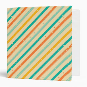 Retro grunge striped pattern 3 ring binder