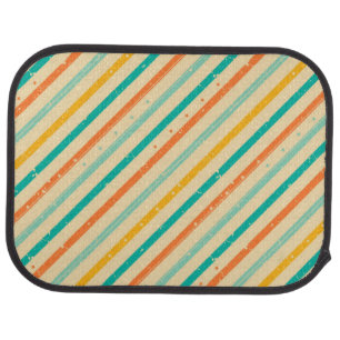 Retro grunge striped pattern car mat