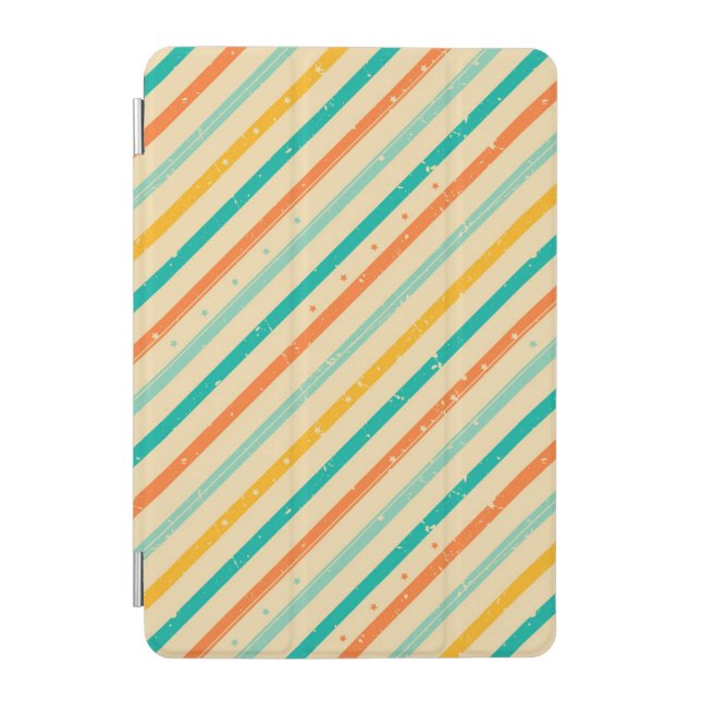 Retro grunge striped pattern iPad mini cover (Front)