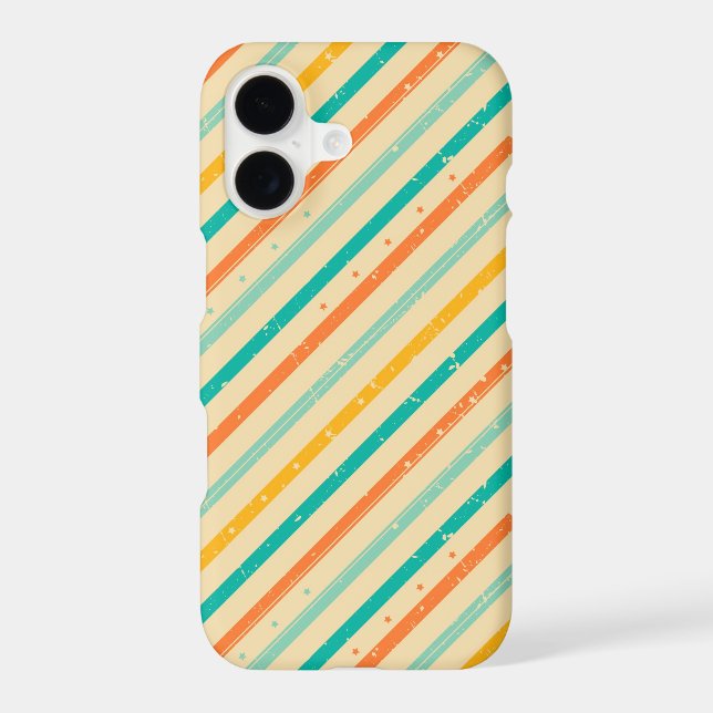 Retro grunge striped pattern iphone case (Back)