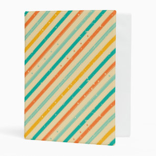 Retro grunge striped pattern mini binder