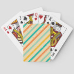 Retro grunge striped pattern poker cards