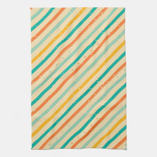 Retro grunge striped pattern towel (Vertical)