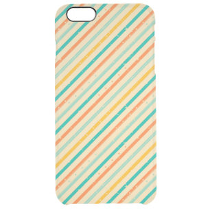 Retro grunge striped pattern clear iPhone 6 plus case
