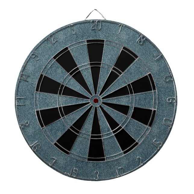 Retro Grunge Suede Custom Blue Texture Dart Board (Front)