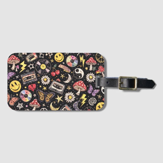 Retro Grunge Sunshine Bliss Luggage Tag (Front Horizontal)