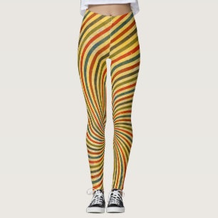 Retro Grunge Swirl Stripes + your ideas Leggings