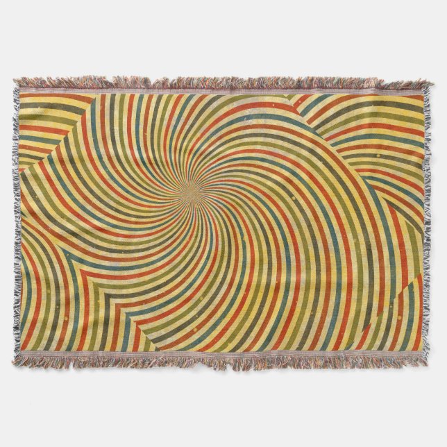 Retro Grunge Swirl + your idea Throw Blanket (Front)