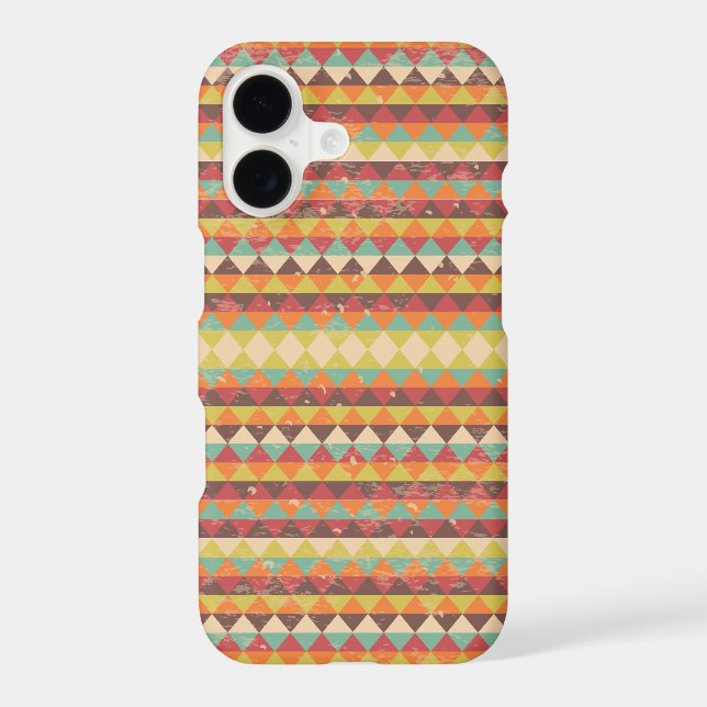 Retro Grunge Triangles Pattern Iphone Case (Back)