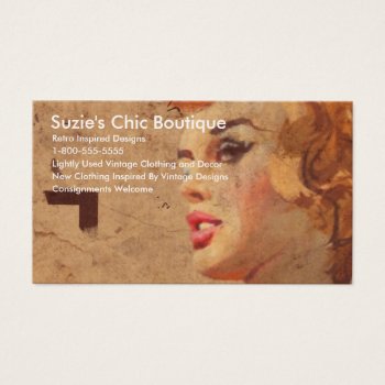 Retro Grunge Woman by businesscardsforyou at Zazzle