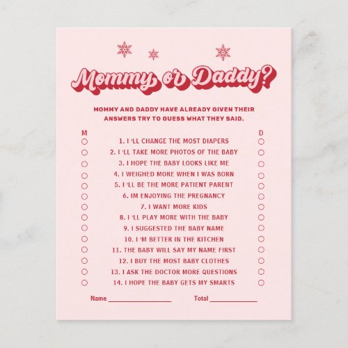 Retro Guess who Mommy or daddy Baby Shower Game
