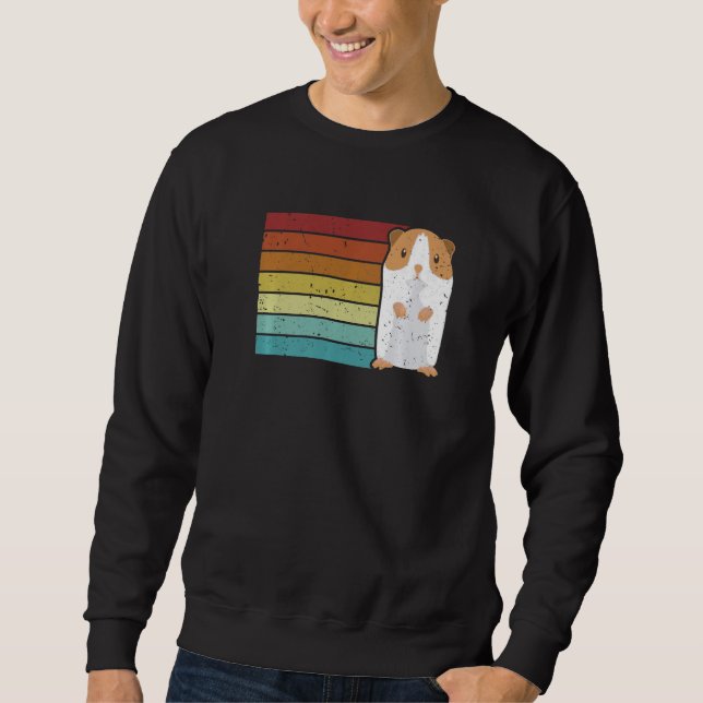 Retro Guinea Pig Long Hair Short Hair Breeder Guin Sweatshirt (Front)