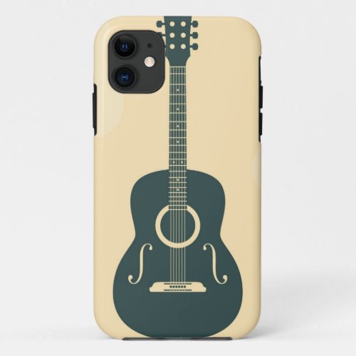Retro guitar acoustic music iPhone 11 case