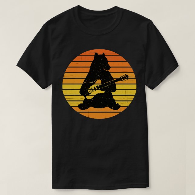 Retro Guitar Bear T-Shirt (Design Front)