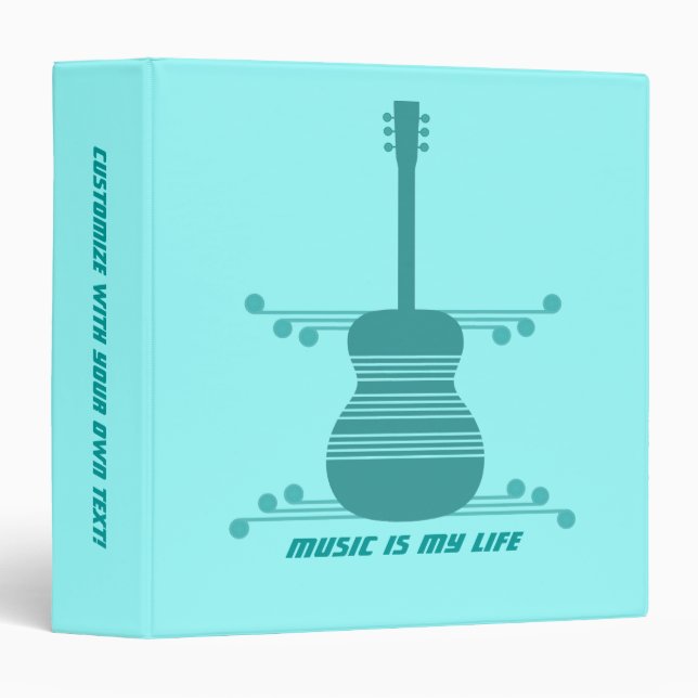 Retro Guitar Binder, Teal Binder (Front/Spine)