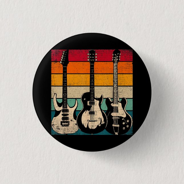 Retro Guitar  Button (Front)