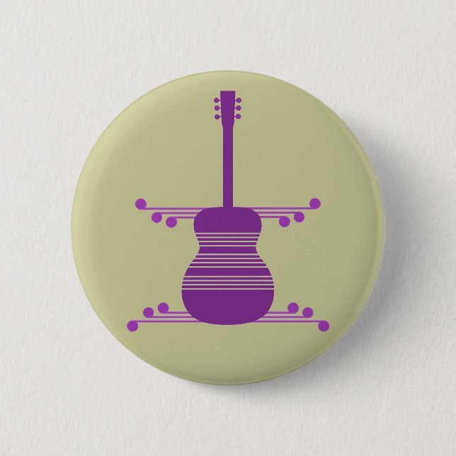Retro Guitar Button, Purple Button (Front)