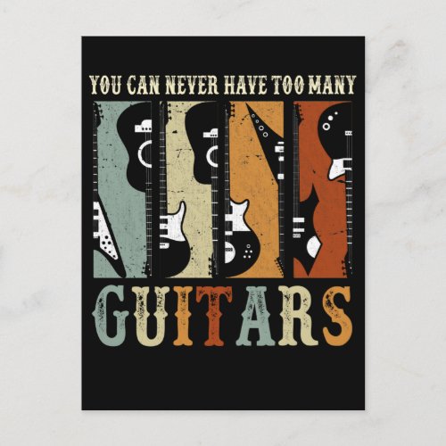 Retro Guitar Collector Guitarist Rock Music Lover Postcard