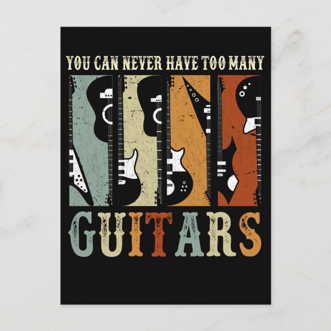 Retro Guitar Collector Guitarist Rock Music Lover Postcard (Front)