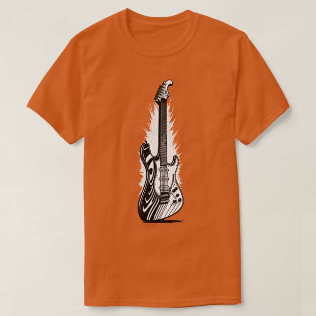 Retro Guitar Gift Guitarist Rock Concert Festival  T-Shirt (Design Front)