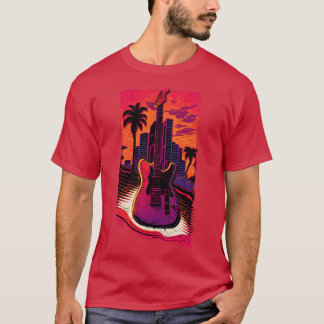 Retro Guitar Gift Guitarist Rock Concert Festival  T-Shirt