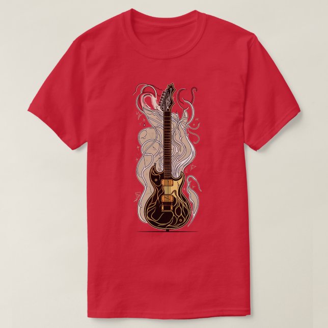 Retro Guitar Gift Guitarist Rock Concert Festival  T-Shirt (Design Front)