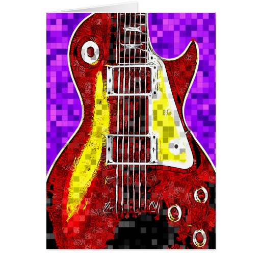 Retro Guitar Greeting Card | Zazzle