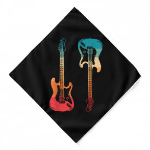 Retro Guitar Guitarist Electric Bass Guitar Rock M Bandana