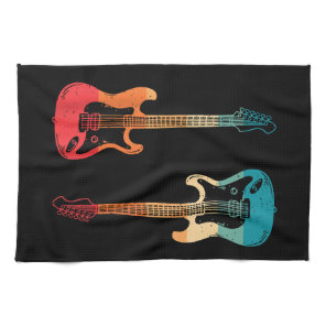 Retro Guitar Guitarist Electric Bass Guitar Rock M Kitchen Towel